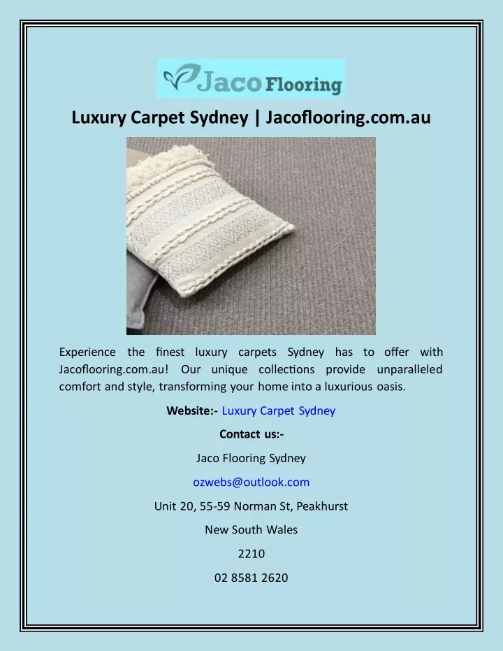 luxury carpet sydney jacoflooring com au