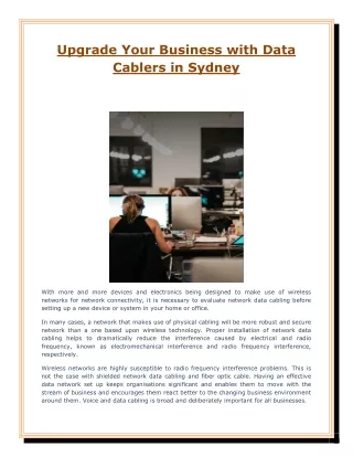 Upgrade Your Business with Data Cablers in Sydney