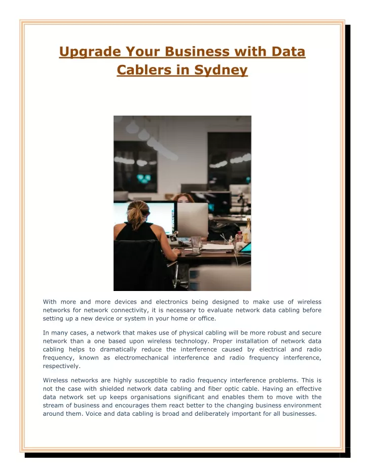 upgrade your business with data cablers in sydney