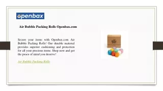 Air Bubble Packing Rolls Openbax.com