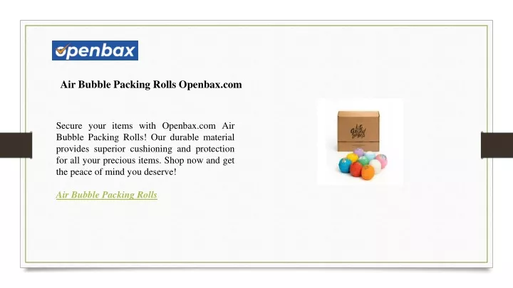 air bubble packing rolls openbax com