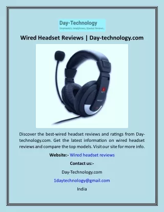 Wired Headset Reviews  Day-technology