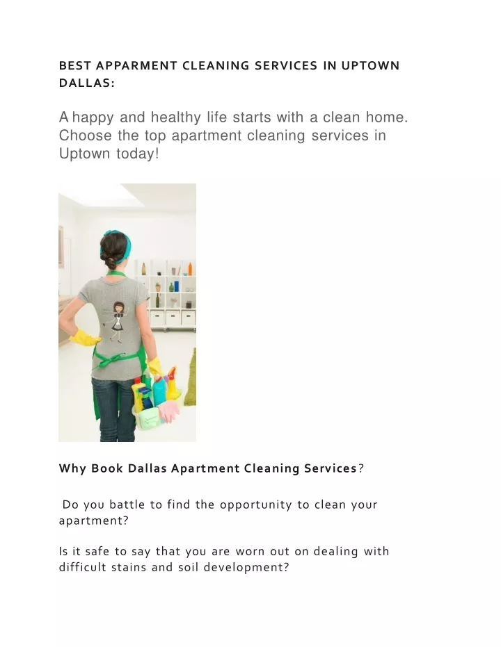 best apparment cleaning services in uptown dallas