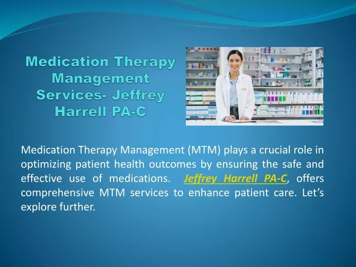 medication therapy management services jeffrey harrell pa c