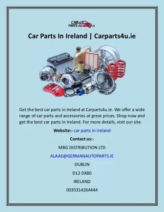 Car Parts In Ireland  Carparts4u.ie