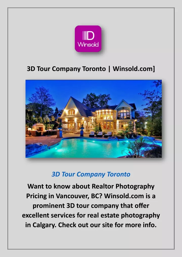 3d tour company toronto winsold com