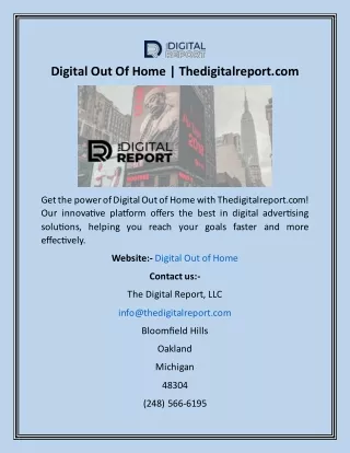 Digital Out Of Home  Thedigitalreport