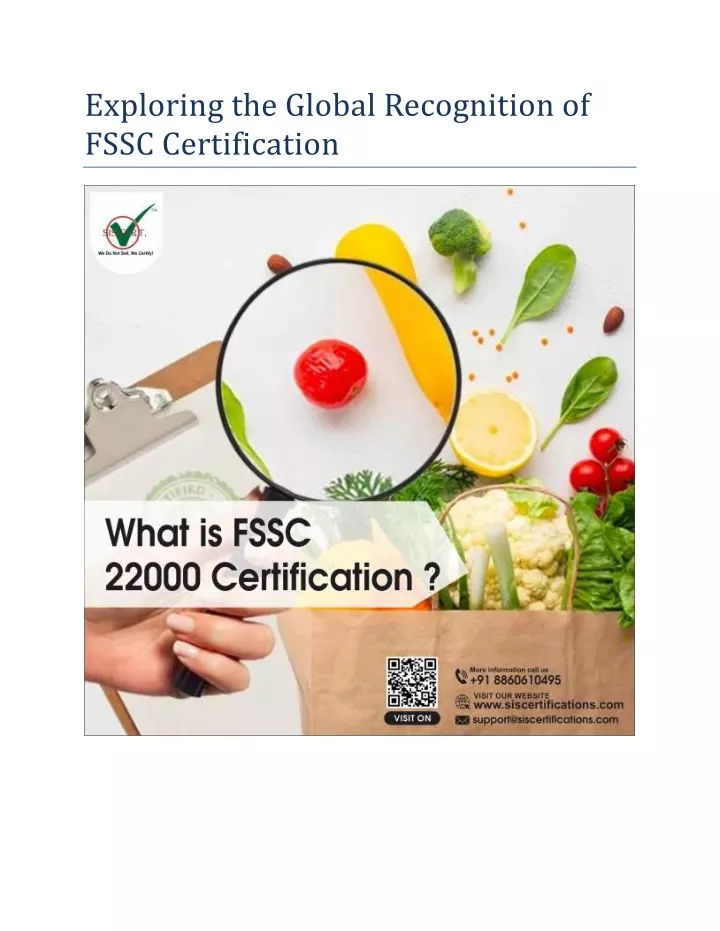 exploring the global recognition of fssc