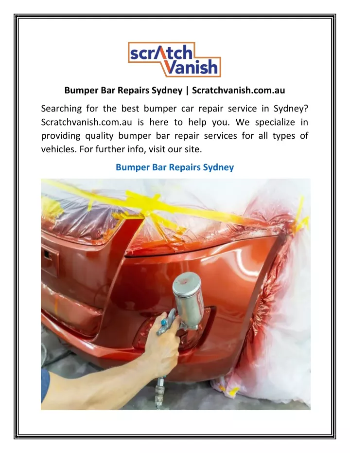 bumper bar repairs sydney scratchvanish com au