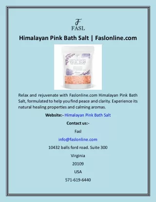 Himalayan Pink Bath Salt  Faslonline