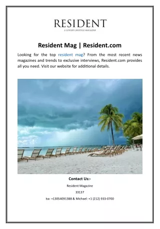 resident mag resident com