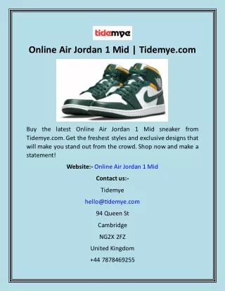 Online Air Jordan 1 Mid  Tidemye