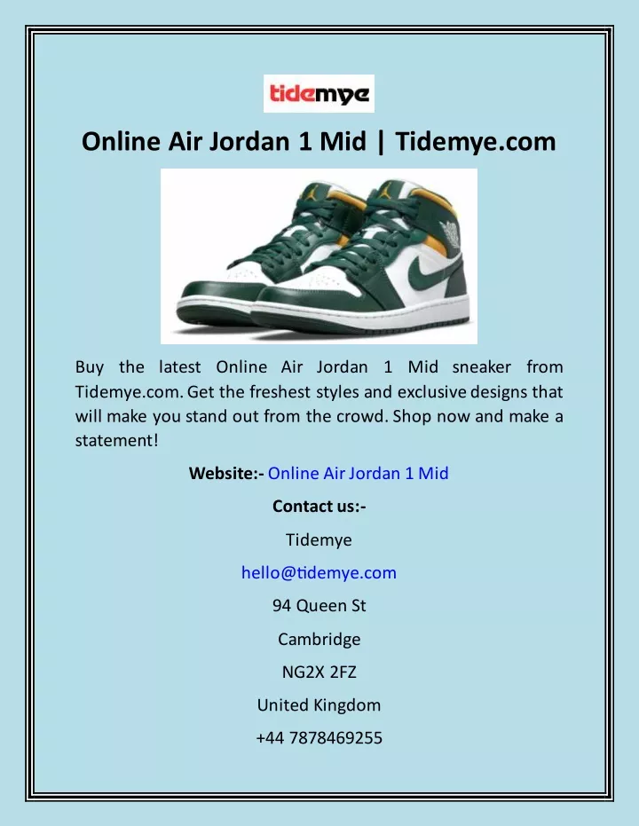 online air jordan 1 mid tidemye com