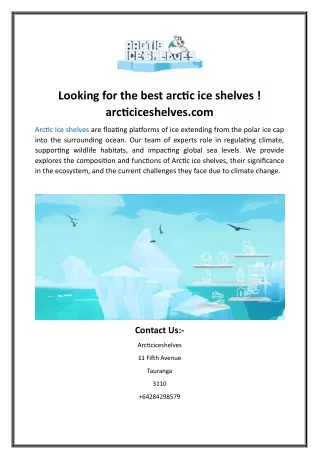 Looking for the best arctic ice shelves  arcticiceshelves