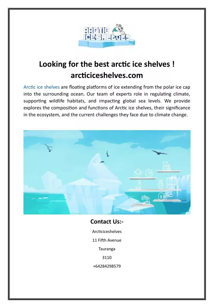 looking for the best arctic ice shelves