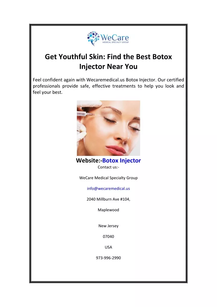 get youthful skin find the best botox injector