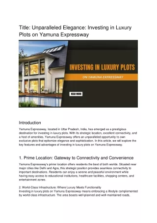 Title_ Unparalleled Elegance_ Investing in Luxury Plots on Yamuna Expressway