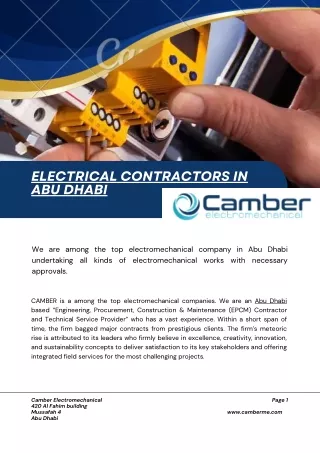 Electrical Contractors in Abu Dhabi