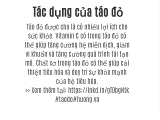 Tác dụng của táo đỏ