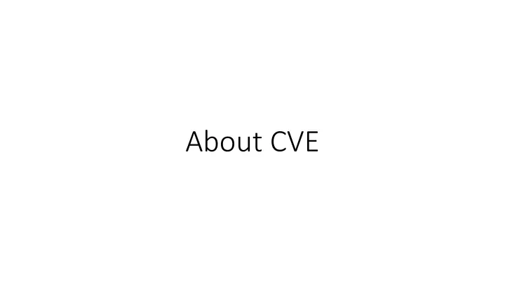 about cve