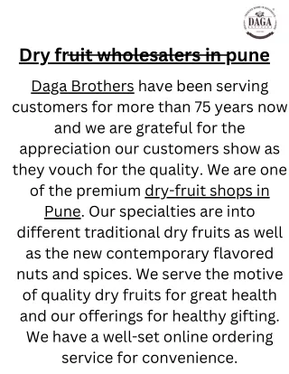 Dry fruit wholesalers in pune