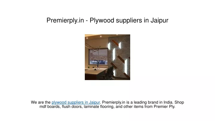 premierply in plywood suppliers in jaipur