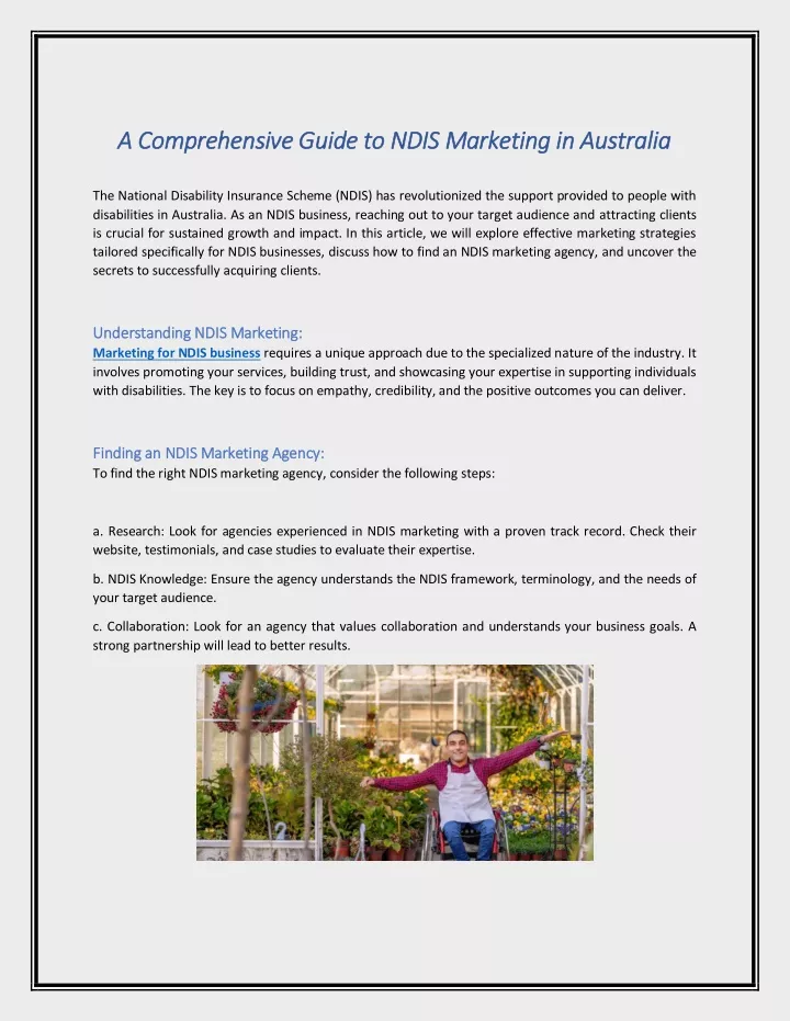 a comprehensive guide to ndis marketing