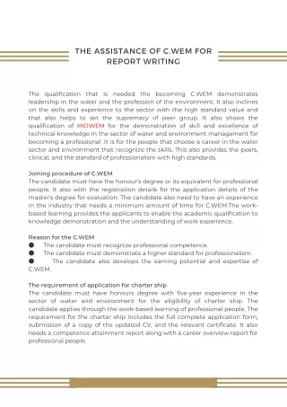 The assistance of C.WEM for report writing (1)