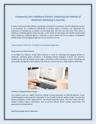 empowering your healthcare practice unleashing