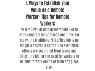 4 ways to establish your value as a remote worker