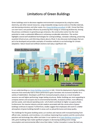 limitations of green buildin limitations of green