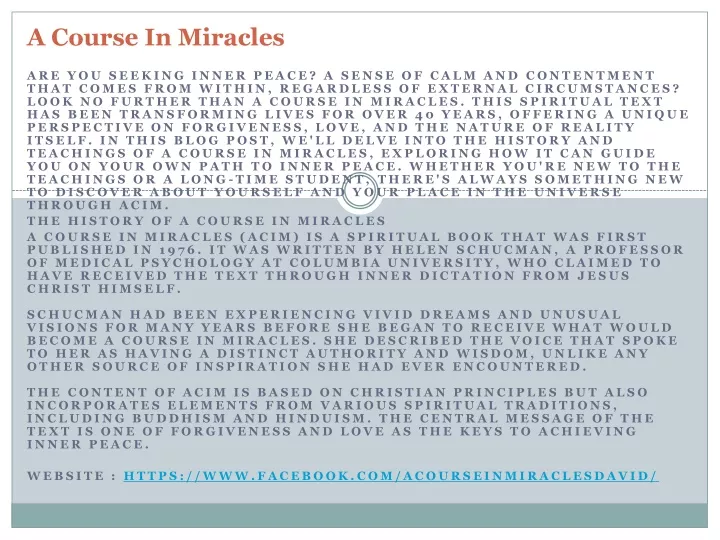 a course in miracles