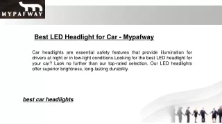 Best LED Headlight for Car - Mypafway