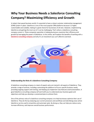 why your business needs a salesforce consulting