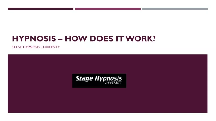 hypnosis how does it work