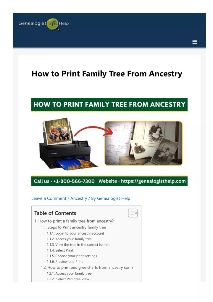 how to print family tree from ancestry