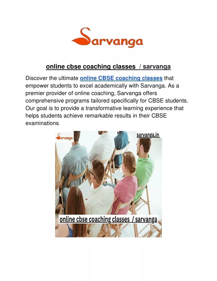 online cbse coaching classes sarvanga