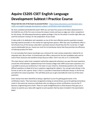 CS205 CSET English Language Development Subtest I