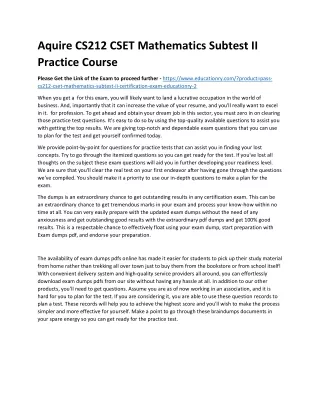 aquire cs212 cset mathematics subtest ii practice