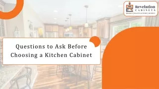 Questions to Ask Before Choosing a Kitchen Cabinet