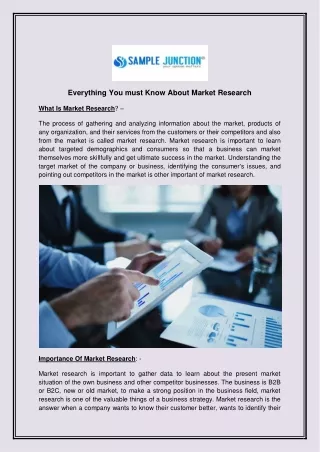 Everything You must Know About Market Research