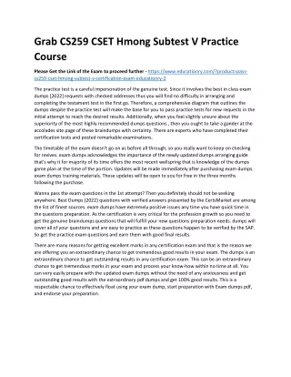 CS259 CSET Hmong Subtest V
