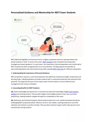 personalized guidance and mentorship for neet