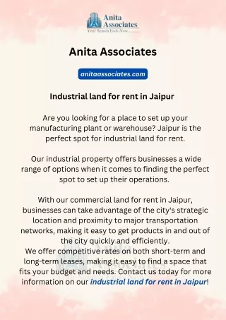 Industrial land for rent in Jaipur