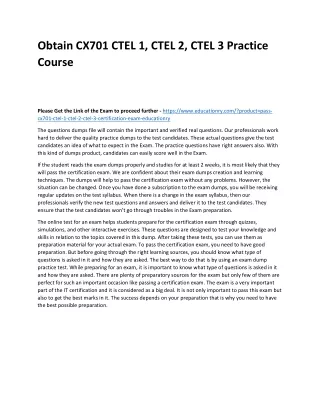 obtain cx701 ctel 1 ctel 2 ctel 3 practice course