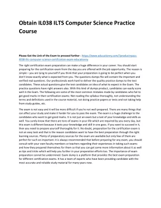 obtain il038 ilts computer science practice course