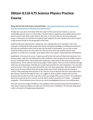 obtain il116 ilts science physics practice course
