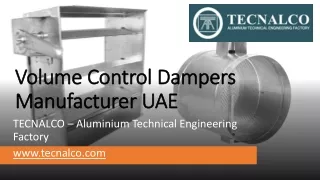 Volume Control Dampers Manufacturer UAE