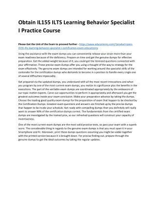 obtain il155 ilts learning behavior specialist
