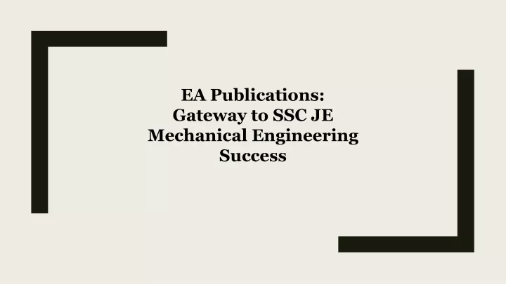 ea publications gateway to ssc je mechanical